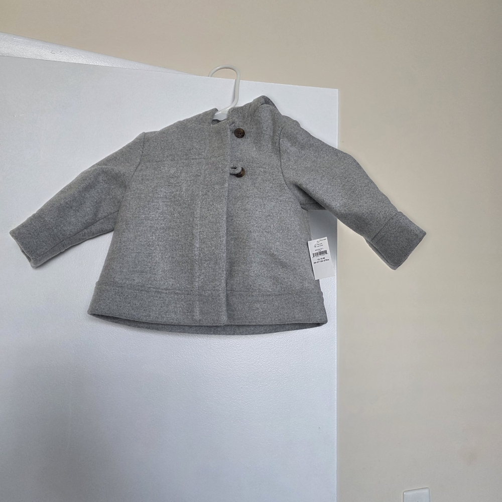GAP Gray Pea Coat Classic Wool-Blend Jacket